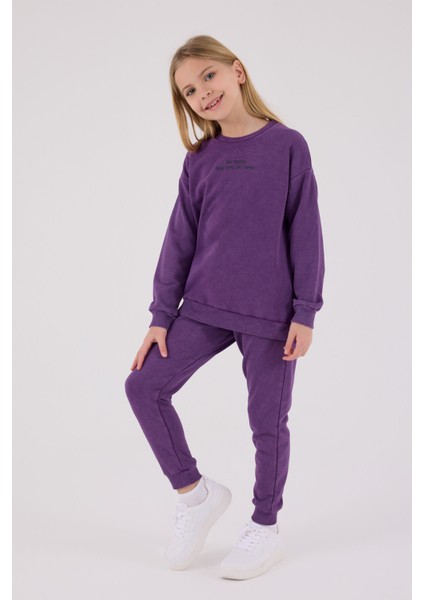 Kız Çocuk Mor Eşofman Takımı modelleri