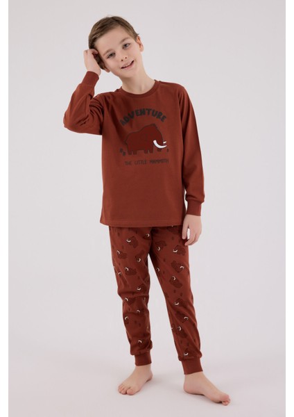 Erkek Çocuk Turuncu Pijama Takımı modelleri