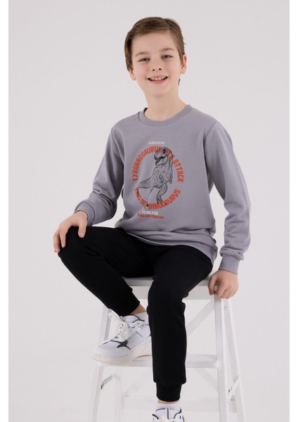 Erkek Çocuk Gri Eşofman Takımı