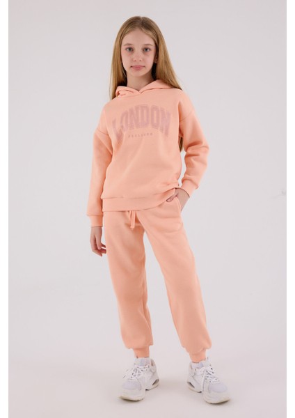 Kız Çocuk Turuncu Eşofman Takımı