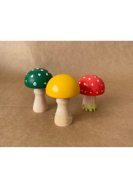Waldorf Doğal Ahşap Mantar Oyuncak Seti 3 Lü fiyatları
