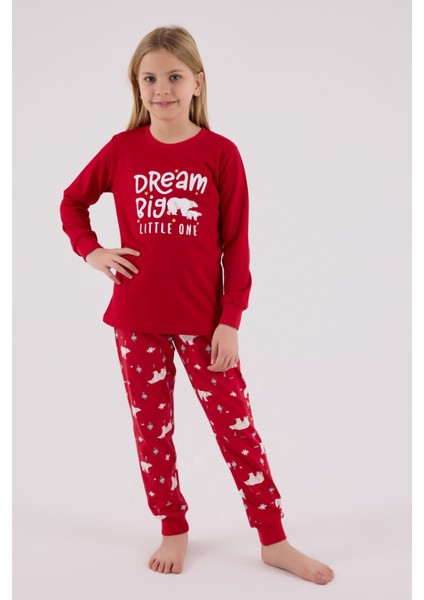 Kız Çocuk Kırmızı Pijama Takımı modelleri