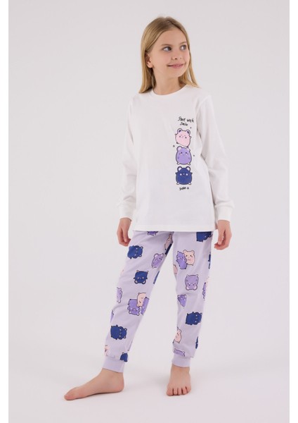 Kız Çocuk Beyaz Pijama Takımı modelleri