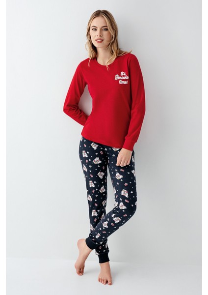 Kadın Kırmızı Pijama Takımı