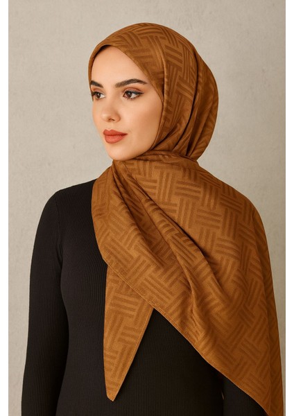 T Desenli Jakarlı Ipeksi Şal