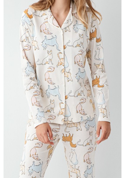 Kadın Beyaz Gömlek Pijama fırsatları