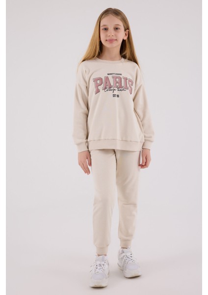 Kız Çocuk Bej Eşofman Takımı modelleri