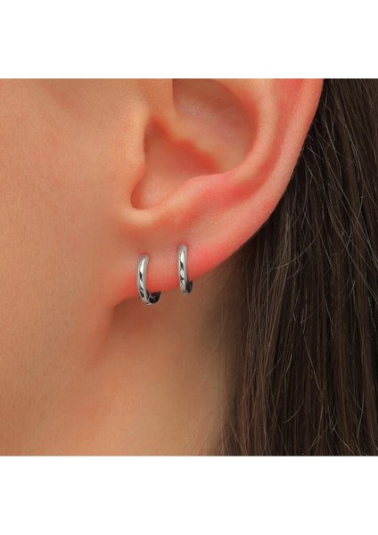 Delikli Trend Küçük Boy Halka Küpe Erkek Çelik Küpe 2 Adet fırsatları
