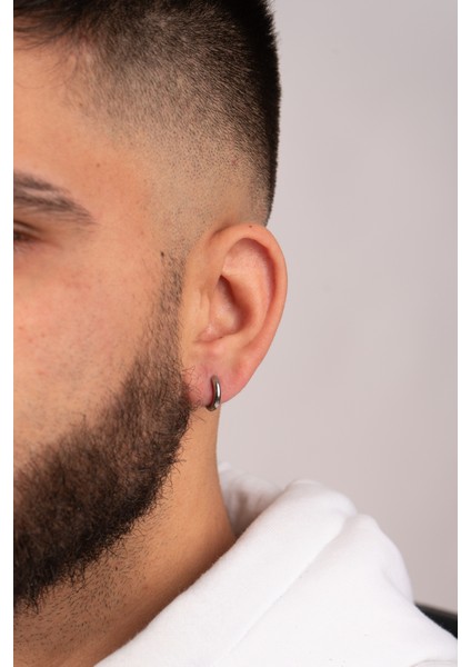 Delikli Trend Küçük Boy Halka Küpe Erkek Çelik Küpe 2 Adet indirimleri