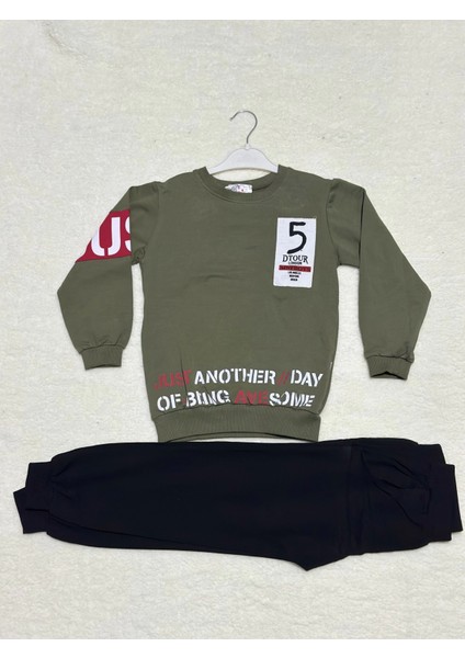 8-9 Yaş 5 Dtour Baskoı Alt Üst Takım Haki Erkek Çocuk Takım