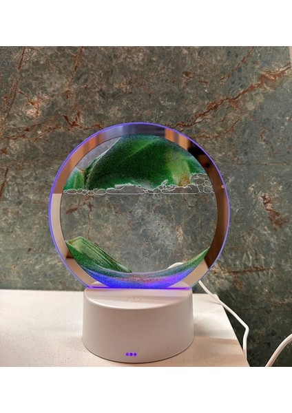 Işıklı Kum Saati - Kum Dağı Akış Tablosu Büyük Boy Renk Değiştiren - Yeşil modelleri