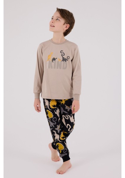 Erkek Çocuk Kahverengi Pijama Takımı modelleri