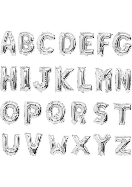 Folyo Harf Balon Gümüş Renk 40 Inc 100 cm Helyum Uyumlu fırsatları
