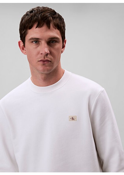 Calvin Klein Jeans Beyaz Erkek Regular Fit Sweatshirt fiyatları