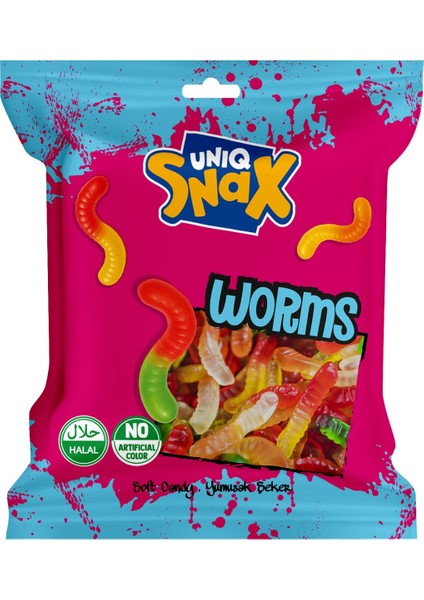 Unıq Snax Worms 80 gr ( 2 Adet * 80 gr )