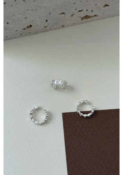 Deliksiz Kalp Model Earcuff Kıkırdak Küpe 18K Kaplama Küpe 1 Adet modelleri