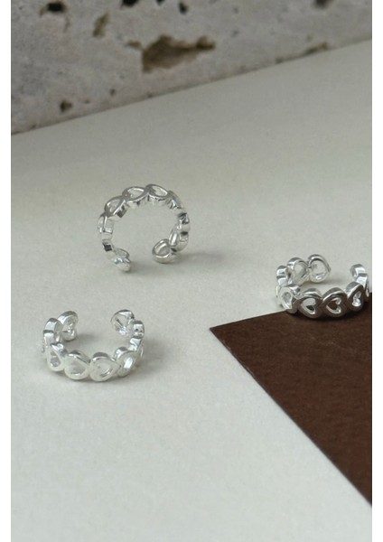 Deliksiz Kalp Model Earcuff Kıkırdak Küpe 18K Kaplama Küpe 1 Adet fırsatları