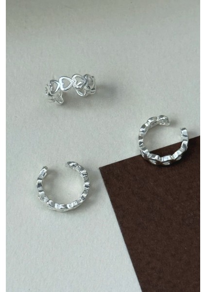 Deliksiz Kalp Model Earcuff Kıkırdak Küpe 18K Kaplama Küpe 1 Adet indirimleri