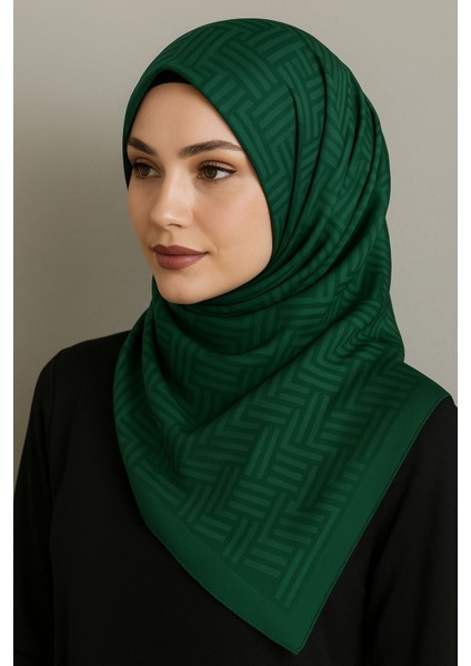 T Desenli Jakarlı Ipeksi Şal