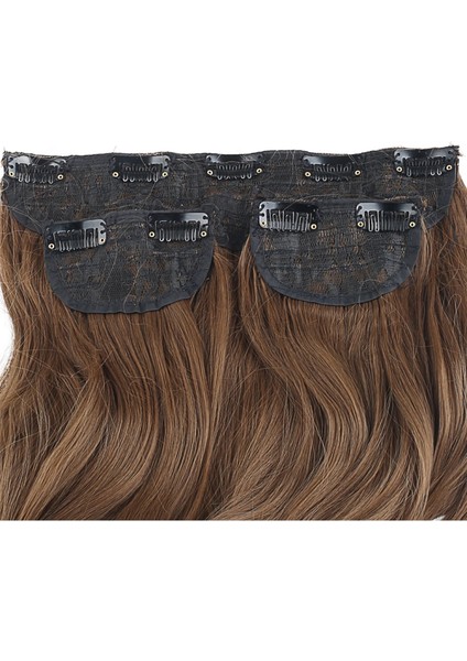 Fiber Sentetik Dalgalı Yarım Ay + 2 Yan Çıt Çıt - Kumral modelleri