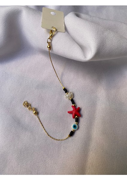 Gold Siyah Taşlı Pembe Deniz Yıldızlı Bileklik fiyatları