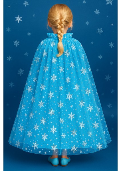 Frozen Elsa 4’lü Prenses Kostüm Seti – Işıltılı Mavi Elbise + Peruk + Asa + Taç fırsatları