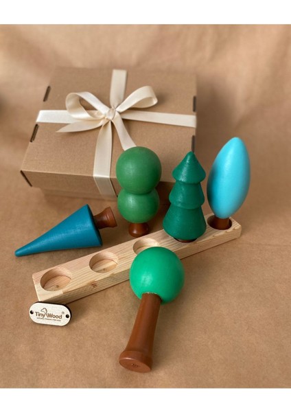 Ahşap Waldorf Orman Seti-5 Li Ağaç Seti modelleri