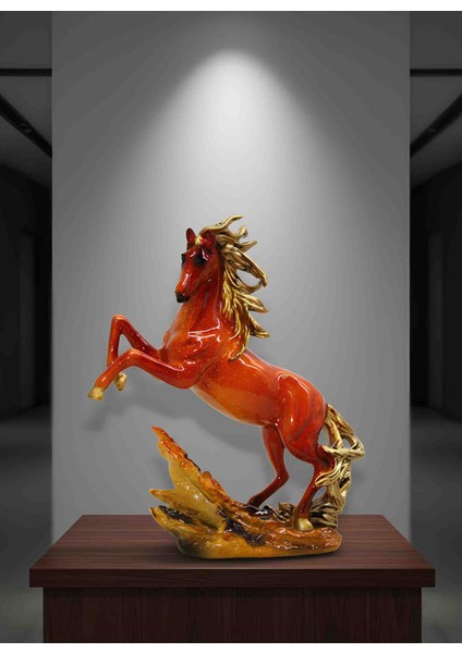 Asaletin Sembolü Şahlanan At Figürü Polyester Dekoratif Aksesuar Heykel Biblo | Ev Oda Ofis Hediyelik | Sınırlı Üretim Lüks Masaüstü Şık Zarif Koleksiyonluk Ürün