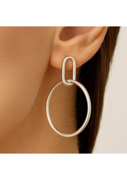 Halka Şekilli Kadın Küpe Çift Adet Gümüş Kaplama El Yapımı Küpe fiyatları