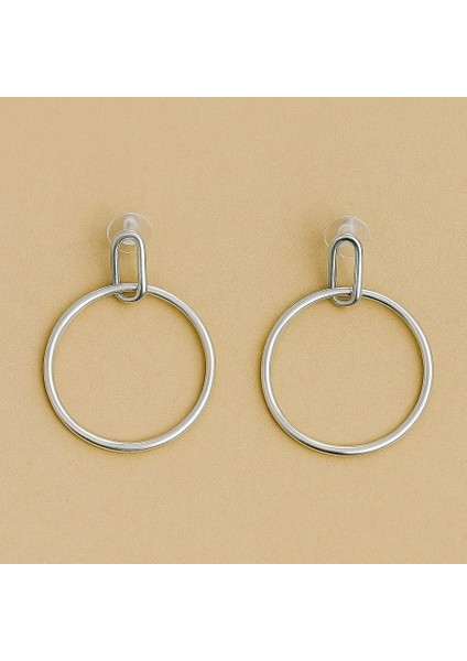 Halka Şekilli Kadın Küpe Çift Adet Gümüş Kaplama El Yapımı Küpe modelleri