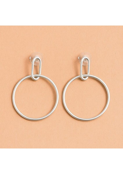 Halka Şekilli Kadın Küpe Çift Adet Gümüş Kaplama El Yapımı Küpe fırsatları