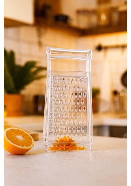 Akrilik Şeffaf El Kesmeyen Hazneli Rende