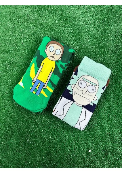 Rick ve Morty Çift Soket Çorap