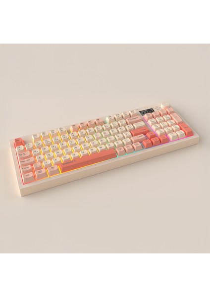 KB-85 SILENT PRO Kablosuz Bej-Pembe-Turuncu SESSİZ RGB Wireless 2.4Ghz Q Oyuncu Klavyesi modelleri