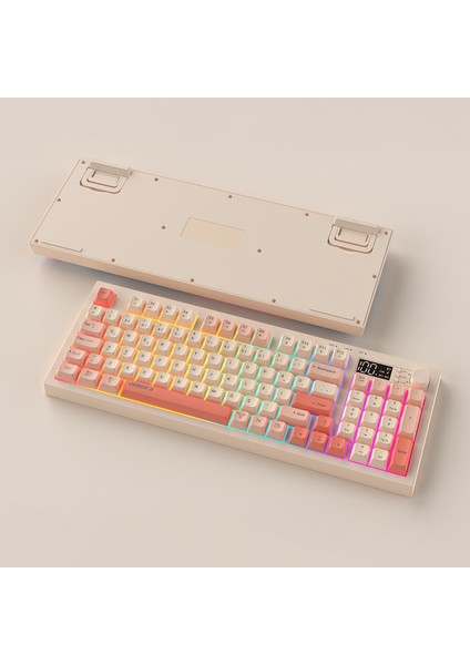 KB-85 SILENT PRO Kablosuz Bej-Pembe-Turuncu SESSİZ RGB Wireless 2.4Ghz Q Oyuncu Klavyesi indirimleri