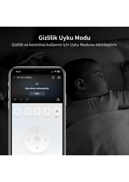 D210 2mp iç Mekan Güvenlik Kamerası, Renkli Gece Görüşü, Wi-Fi Evcil Hayvan (Köpek/kedi) Kamerası, Insan Hareket Algılama ve Takip, 1080P, 360° Görüş Bebek Monitörü, 2.4GHZ (