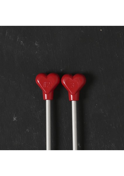 Addı Kalpli 3mm 40CM Klasik Alüminyum Örgü Şişi - 200-7 fiyatları