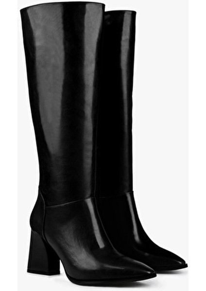 Kadın Tiago Siyah Cilt Çizme Suni Deri Klasik Tasarım 8 cm Topuklu fiyatları