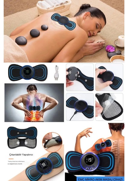 Boyun Sırt Kol Omuz Fizyoterapik Kelebek Masaj Aleti Elektrokonvülsif Terapi 8 Modlu Mini Şarjlı fiyatları