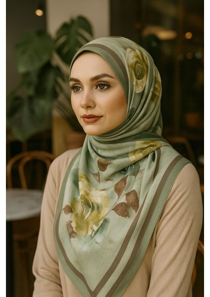 Çiçek Desenli Soft Kaymaz Şal