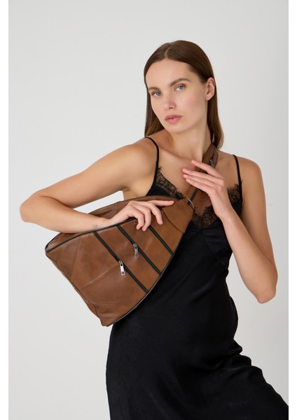 Özel Tasarım Hakiki Deri Sırt ve Kol Çantası Fonksiyonel Çanta