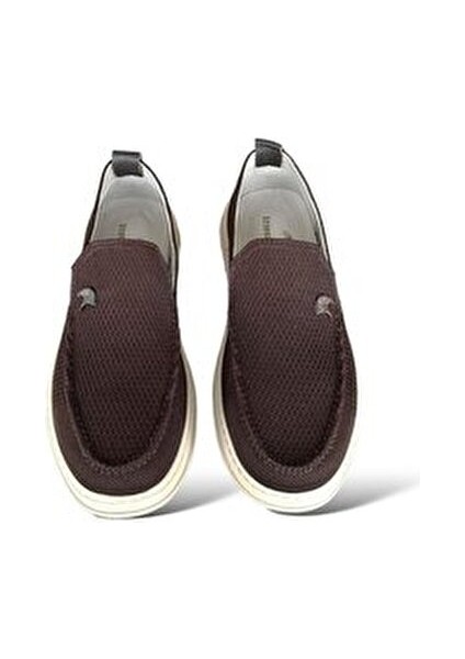 Triko İçi Hakiki Deri Erkek Yazlık Ayakkabı KAHVERENGİ