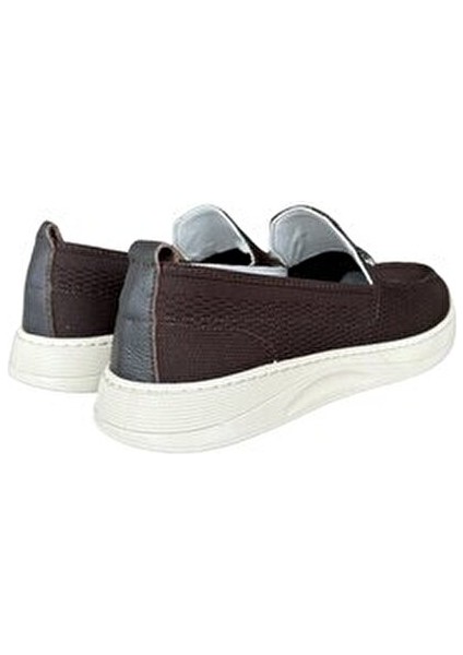 Triko İçi Hakiki Deri Erkek Yazlık Ayakkabı KAHVERENGİ
