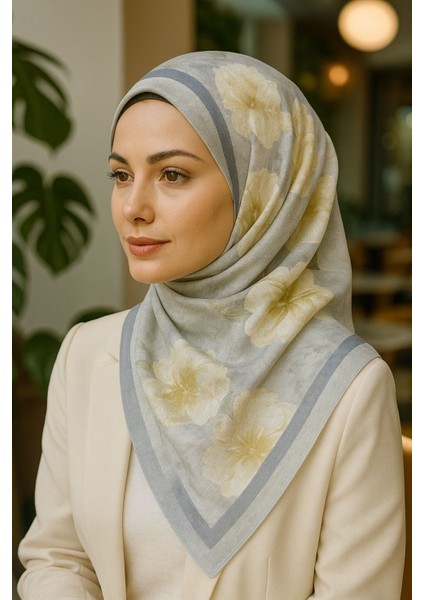 Çiçek Desenli Soft Kaymaz Şal