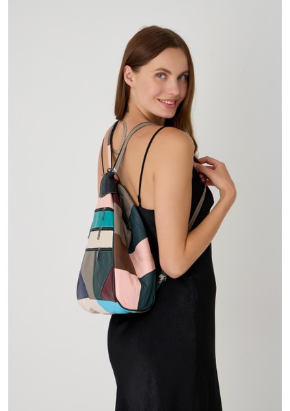 Özel Tasarım Hakiki Deri Sırt ve Kol Çantası Fonksiyonel Çanta