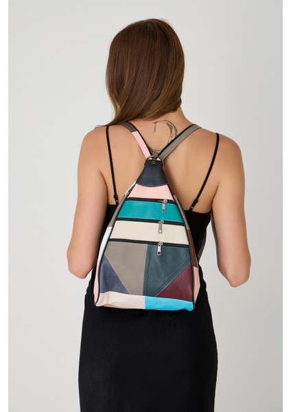 Özel Tasarım Hakiki Deri Sırt ve Kol Çantası Fonksiyonel Çanta