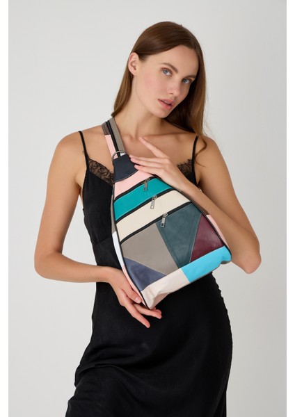 Özel Tasarım Hakiki Deri Sırt ve Kol Çantası Fonksiyonel Çanta