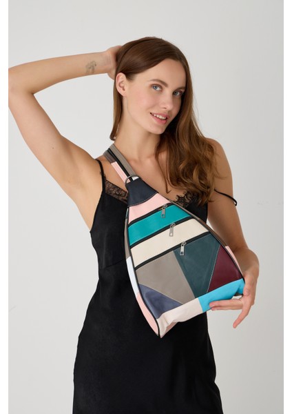 Özel Tasarım Hakiki Deri Sırt ve Kol Çantası Fonksiyonel Çanta