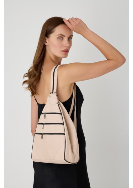 Özel Tasarım Hakiki Deri Sırt ve Kol Çantası Fonksiyonel Çanta