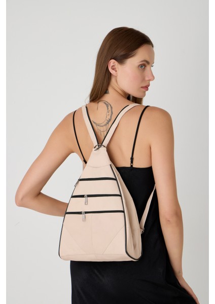 Özel Tasarım Hakiki Deri Sırt ve Kol Çantası Fonksiyonel Çanta